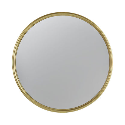 Gold Metal Wood Convex Mirror for Bathroom Renovation Upgrade