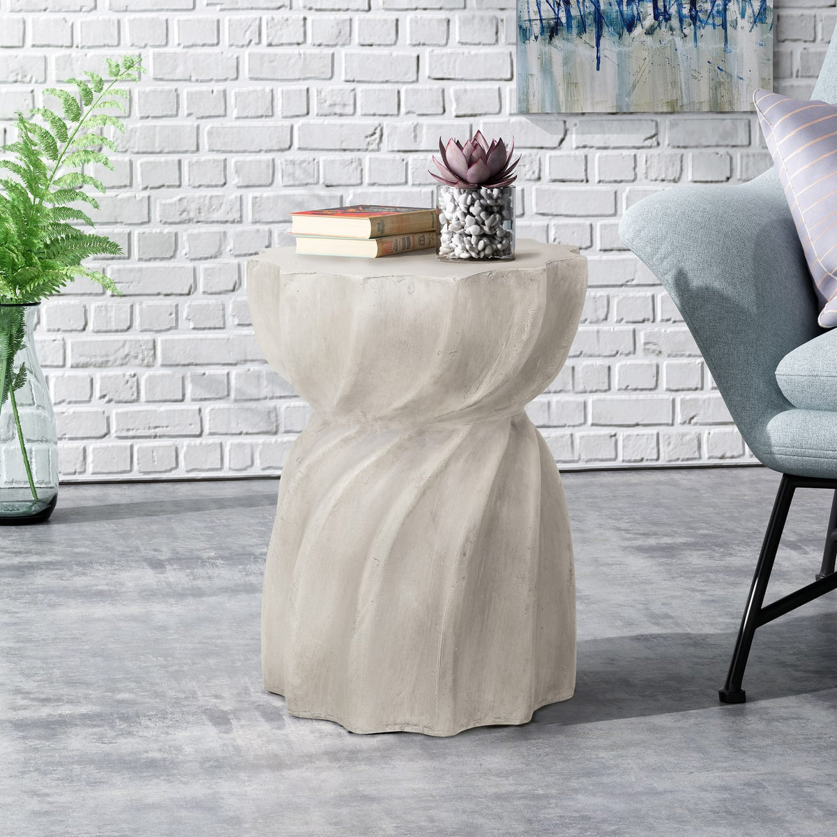 CANIS Side Table - Grey Magnesium Oxide Outdoor Table