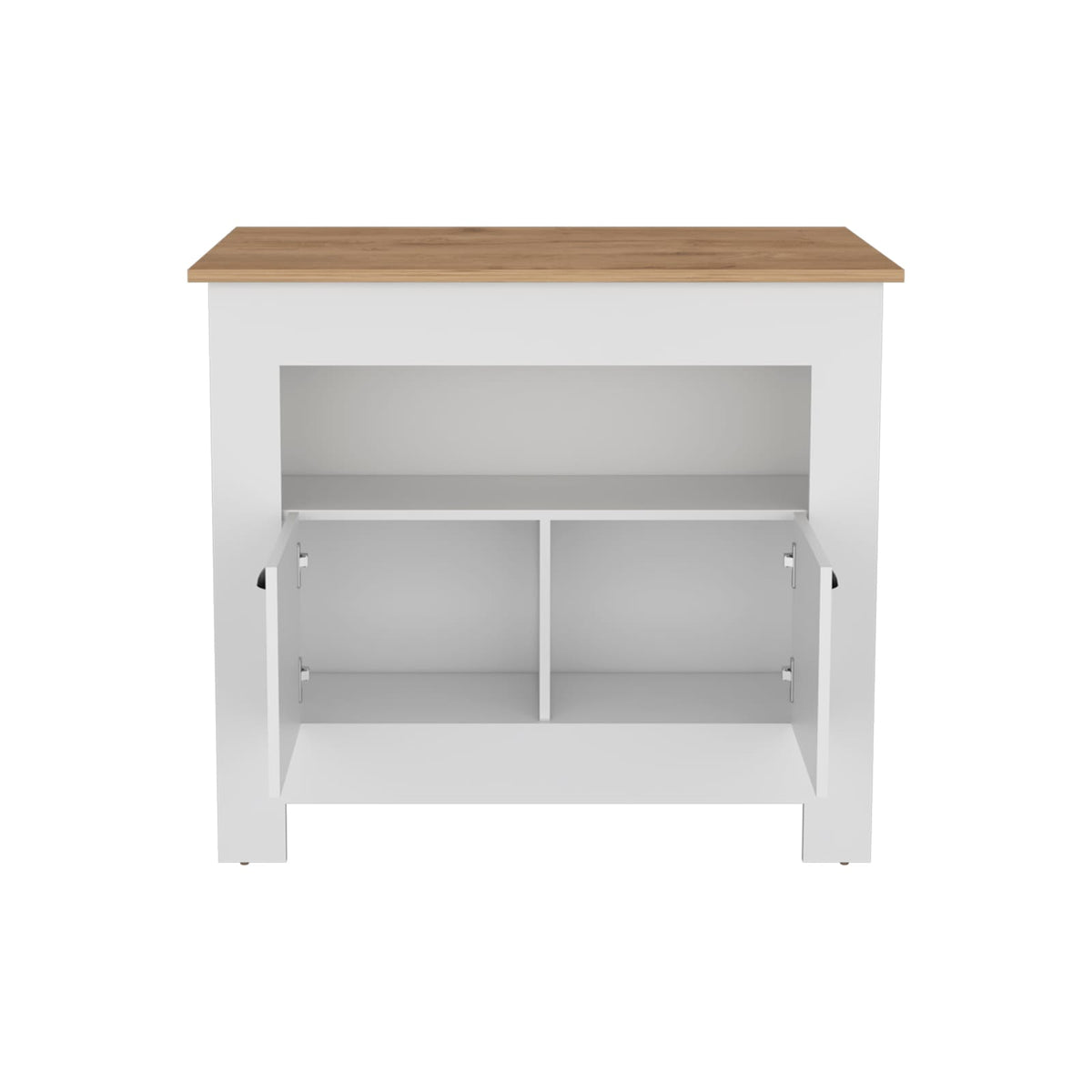 35" White Kitchen Island with Storage