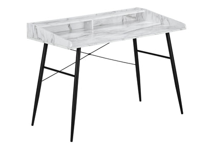 Computer Desk, White Home Office Desk with Storage Shelves - 48"L