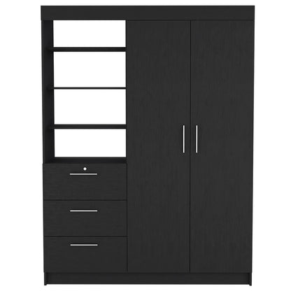 Black Armoire Rumanu - Bedroom Storage Dresser