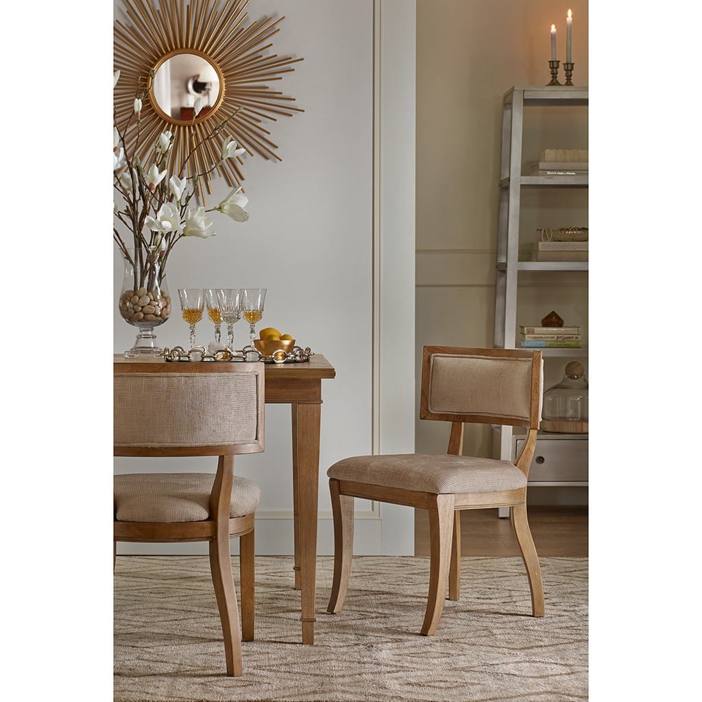 Beige Polyester Dining Chairs Set of 2