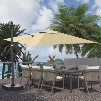 Beige Square Patio Umbrella for Garden and Poolside Shade