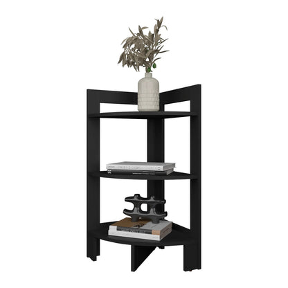 Wenge Corner Shelf with 3 Shelves - Storage & Display Unit