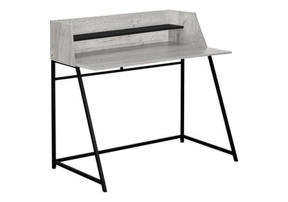 Grey Computer Desk with Hutch - Home Office Storage