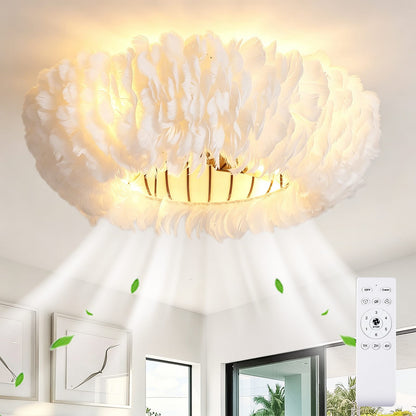 20 Inch White Farmhouse Ceiling Fan with Lights