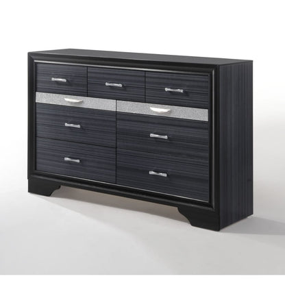 Black Synthetic Wood Dresser - 63" Wide for Bedroom