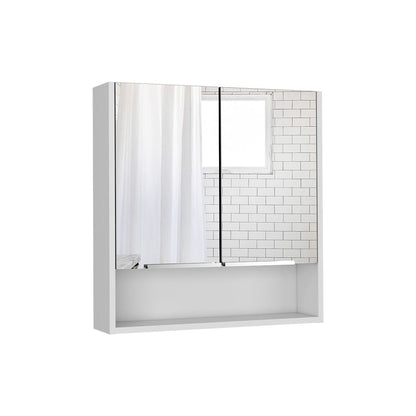 White Bathroom Storage Cabinet with Mirror - 23.4" Wide