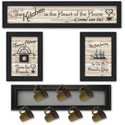 Black Kitchen Vignette Wall Art - 4 Piece Set
