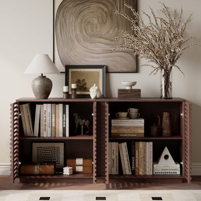 Oak Sideboard Buffet with Shelves - Dining Room Storage