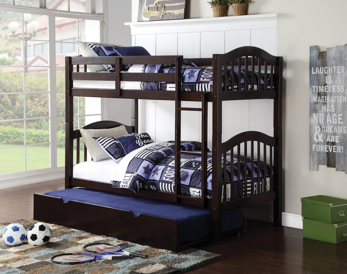Espresso Twin Over Twin Bunk Bed for Bedrooms