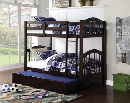 Espresso Twin Over Twin Bunk Bed for Bedrooms