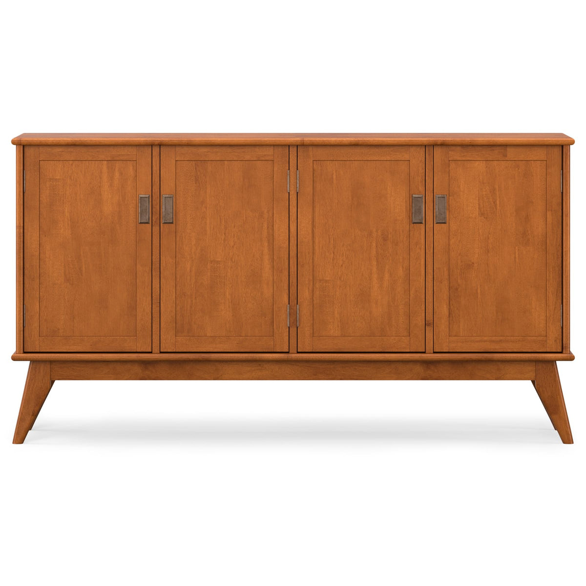Draper Mid Century 4 Door Sideboard Buffet - Brown Rubber Wood
