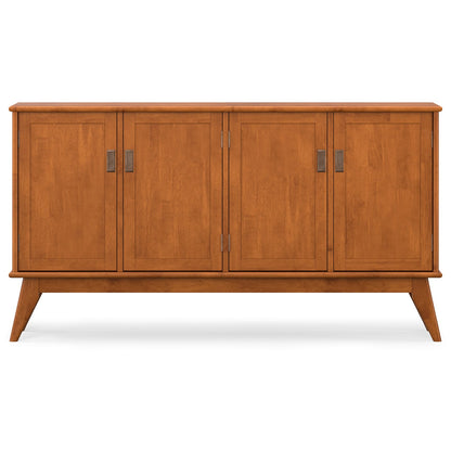 Draper Mid Century 4 Door Sideboard Buffet - Brown Rubber Wood