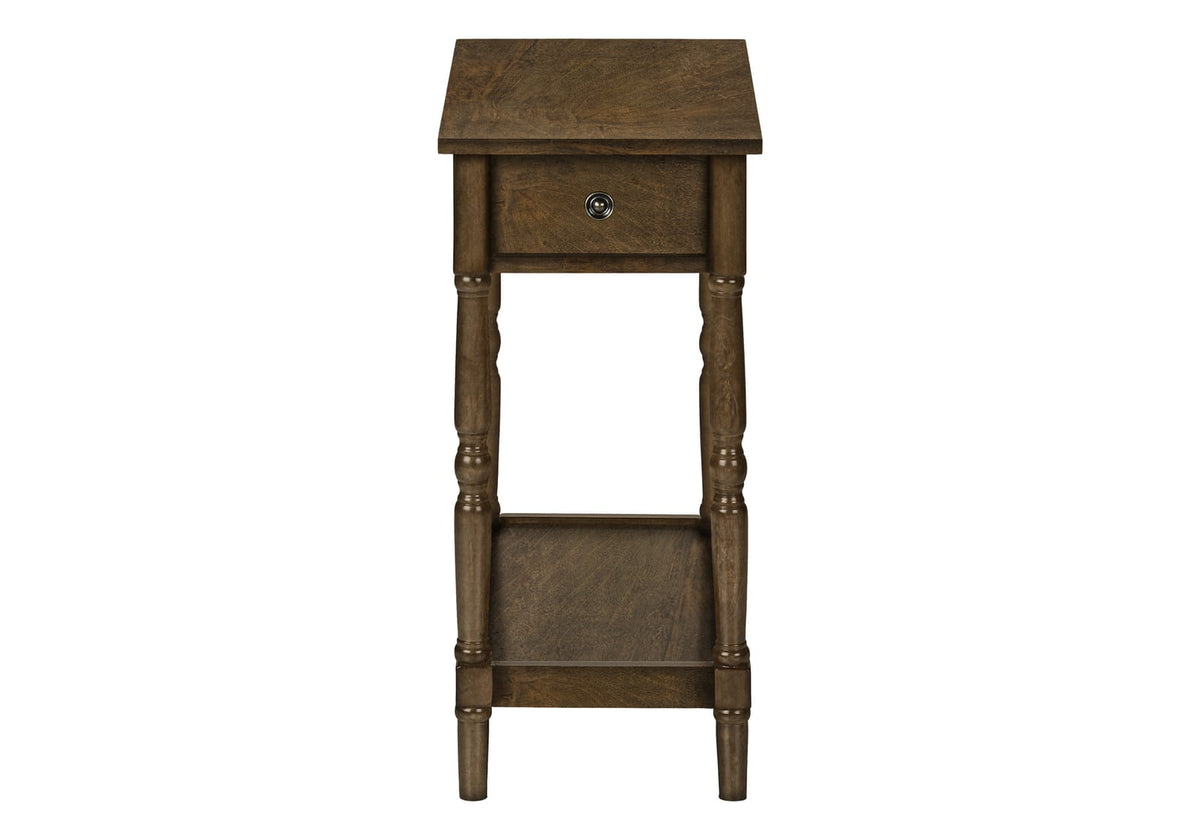 Espresso Accent Table - 2 Tier Storage Side Table