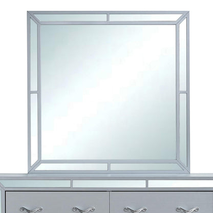 Silver Wood Vanity Mirror 43" x 1" for Bathrooms