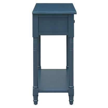 Dark Navy Console Table - Storage & Display for Living Room