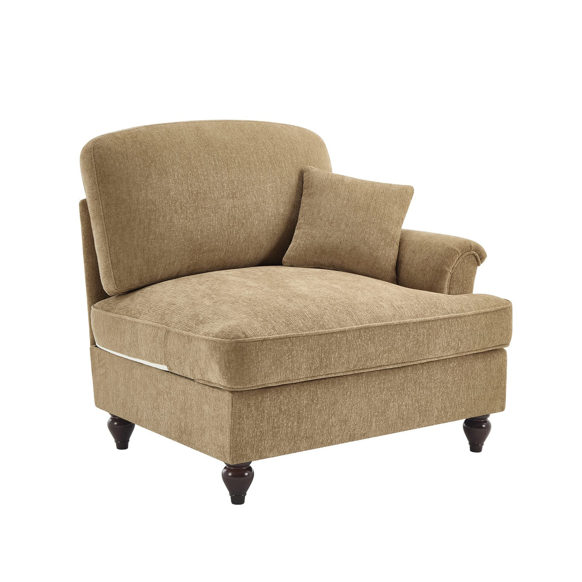 Light Coffee Chenille Sofa - 1 Seat for Living Room