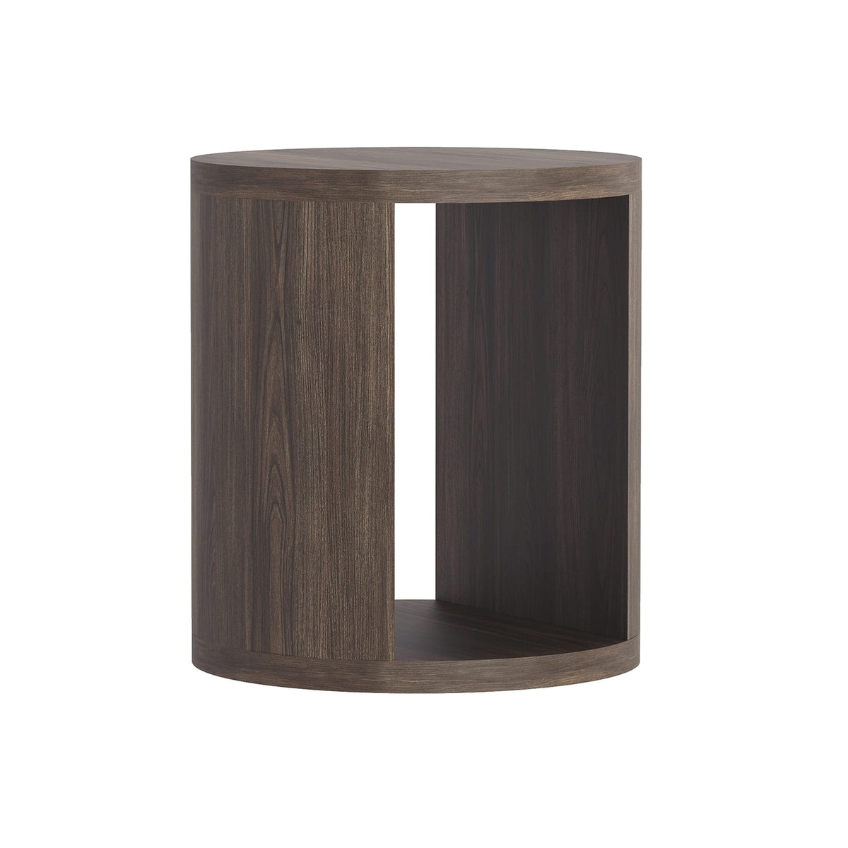 Walnut MDF End Table with Storage Compartment for Living Room