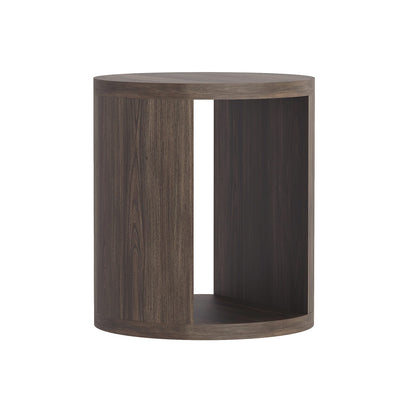 Walnut MDF End Table with Storage Compartment for Living Room
