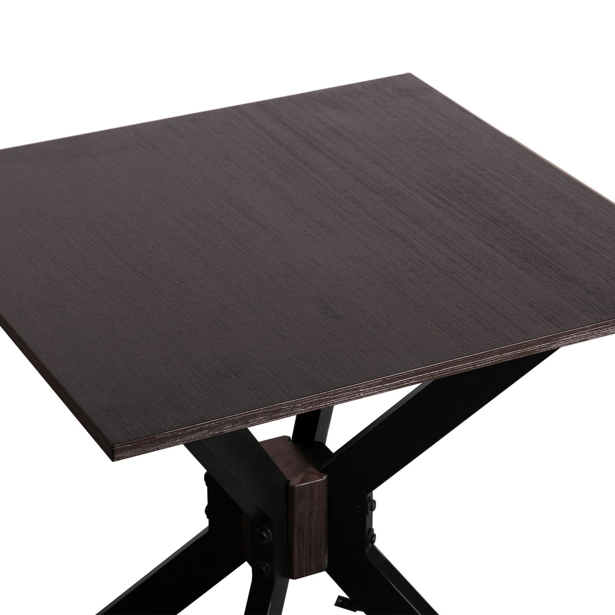 Pirate Acacia Modern End Table - Brown Metal Wood