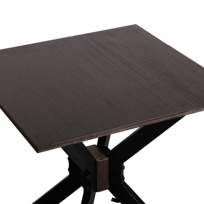 Pirate Acacia Modern End Table - Brown Metal Wood