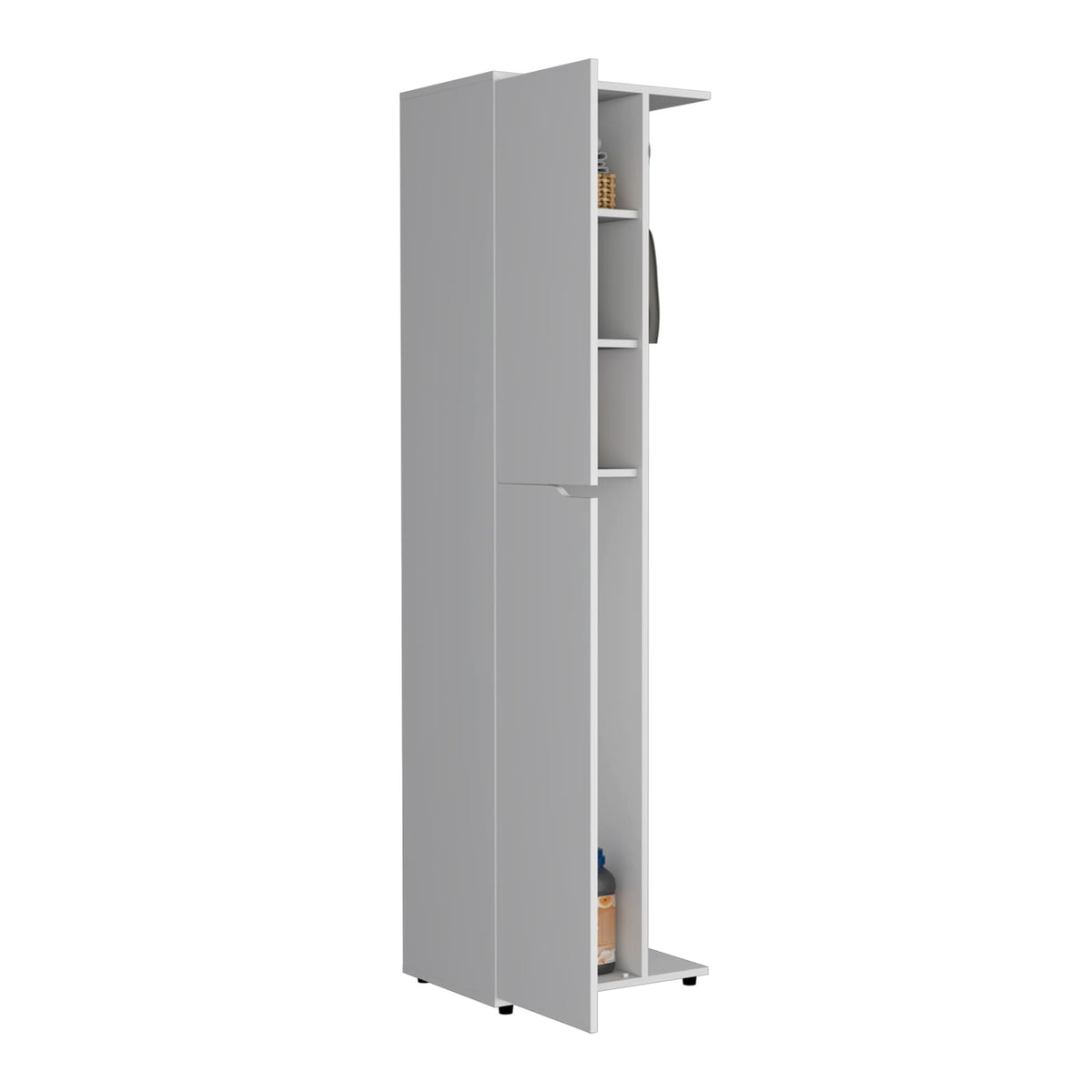 Austin Storage Broom Closet White - Modern Cabinet for Cleaning Tools
