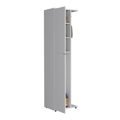 Austin Storage Broom Closet White - Modern Cabinet for Cleaning Tools