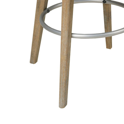 Blue Polyester Swivel Counter Stool for Dining Room Seating