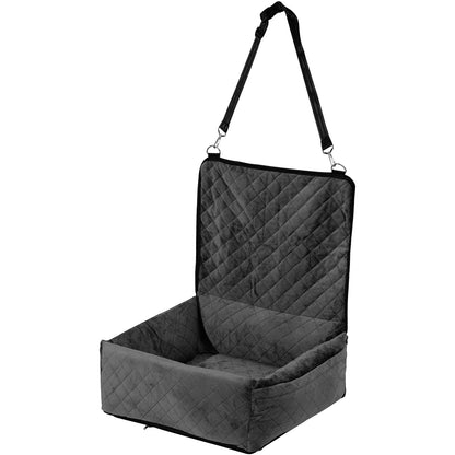 Black Fabric Dog Car Seat - Comfort & Safety for Small Dogs