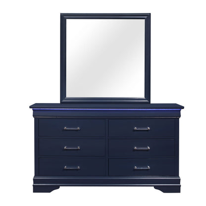 Blue 6 Drawer Dresser - Modern Bedroom Storage