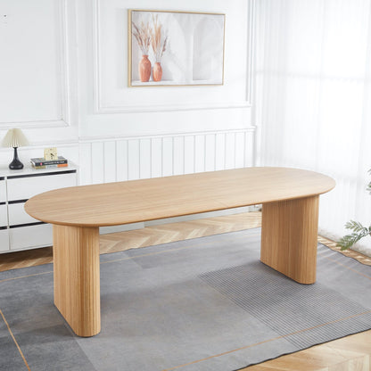 4-6 Person Oak Dining Table - MDF Top