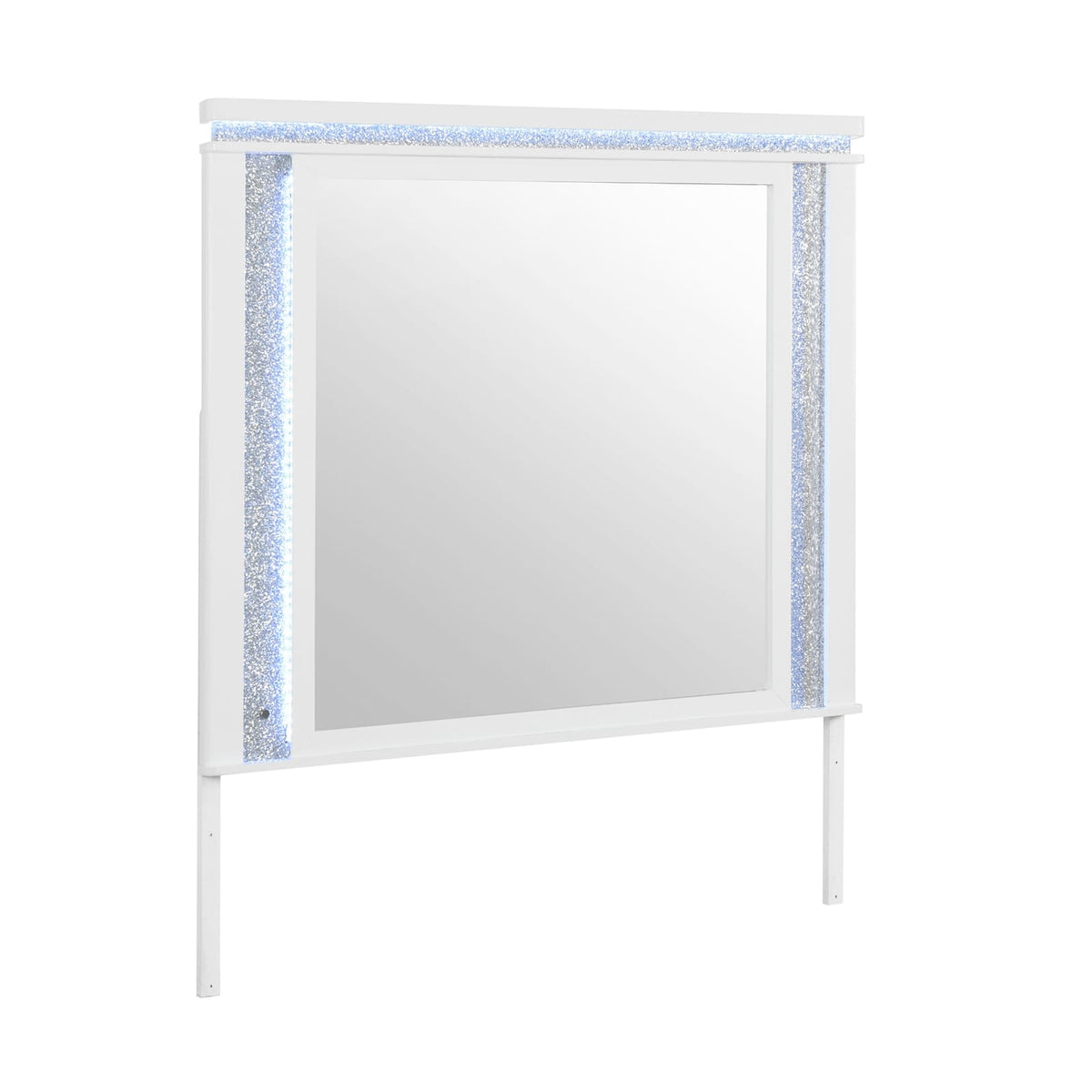 White LED Vanity Mirror - Attaches to Dresser