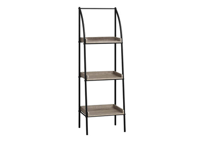 3-Shelf Taupe MDF Bookshelf - Corner Etagere, 48"H