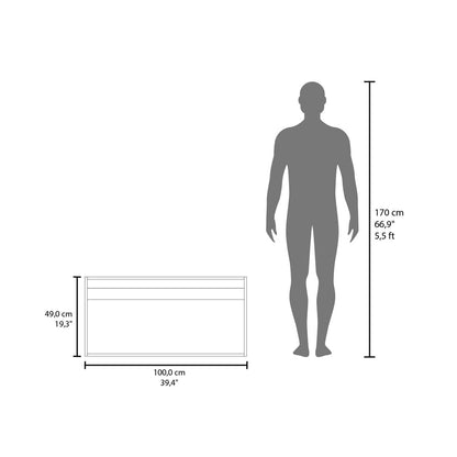 White Kitchen Cabinet - 19.3" Storage Unit for Living Room