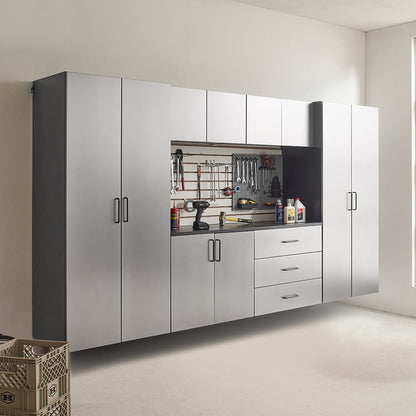 Astro Series 32" W Metal Wall Cabinet - Metallic Grey Wood