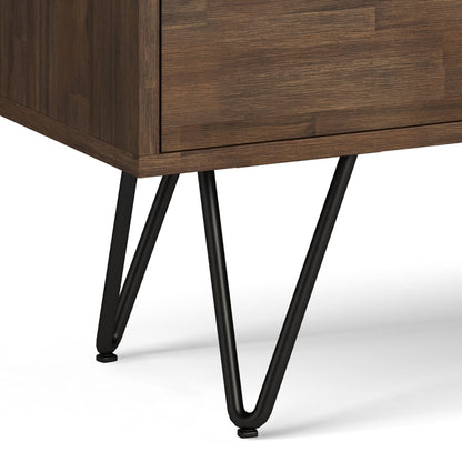 Chase Low Bookcase - Dark Brown Wood Display Shelves for Living Room