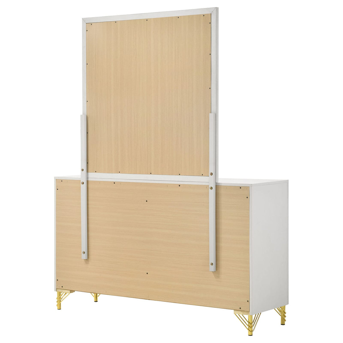 White 6-Drawer Dresser with Mirror - Bedroom Storage