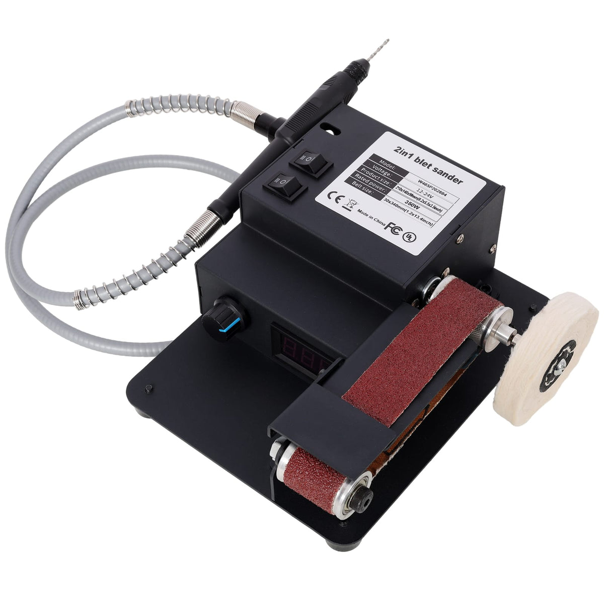 2-in-1 Belt Sander - Mini Electric Polisher, Black