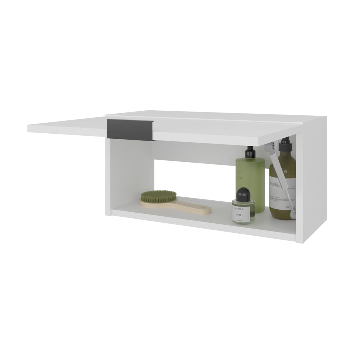 85" White Particle Board Wall Cabinet - Storage Solution for Living Room