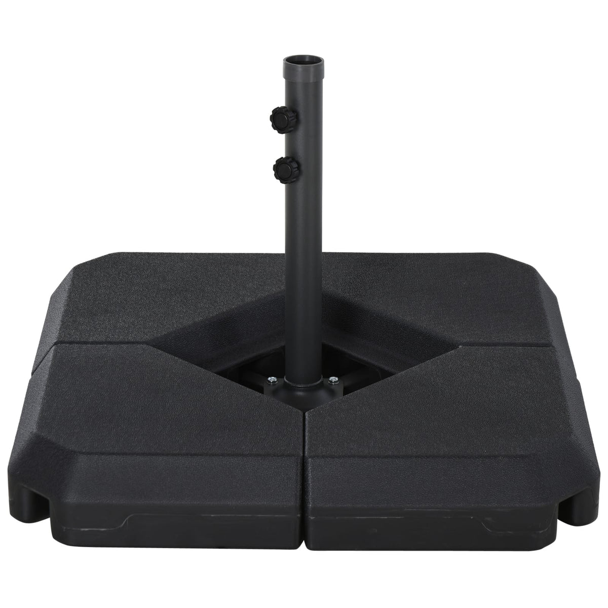 Outsunny 4-Piece Patio Umbrella Base - Steel & Sand/Water Filled, Black