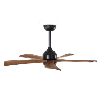42" Solid Wood Ceiling Fan with Lights - Matte Black