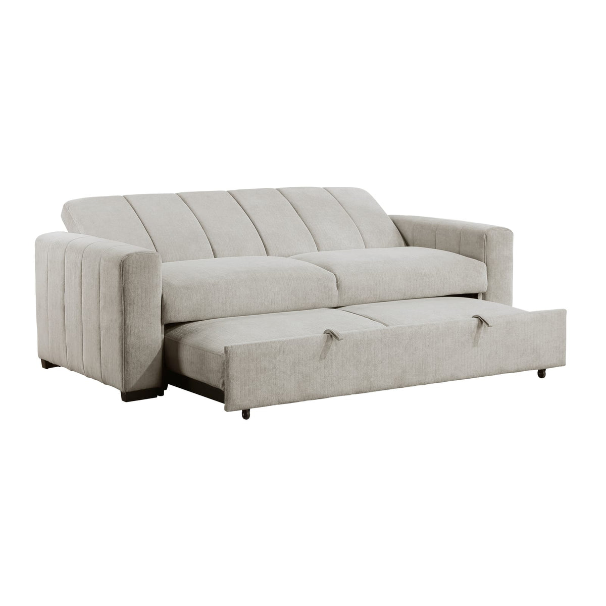 85" Light Gray Convertible Sofa with Sleeper Bed