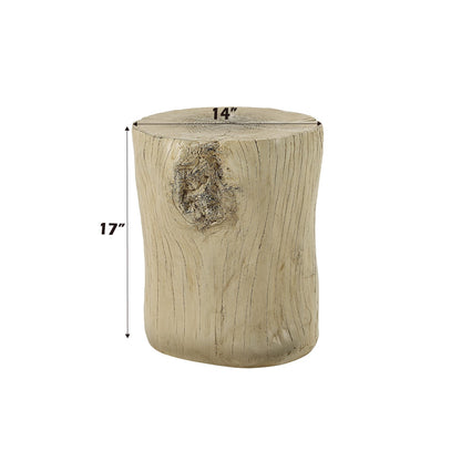 Brown Engineered Stone Accent Table - 13" Round for Living Room