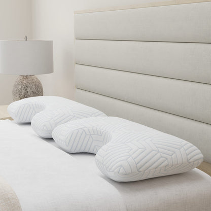 White+Blue Cooling Pillow - 29x16.5 Inch