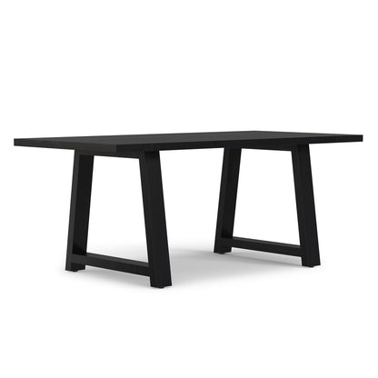 Black Wood Dining Table - Seats Six