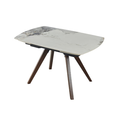 Oval Solid Wood Dining Table Seats 8 Brown White
