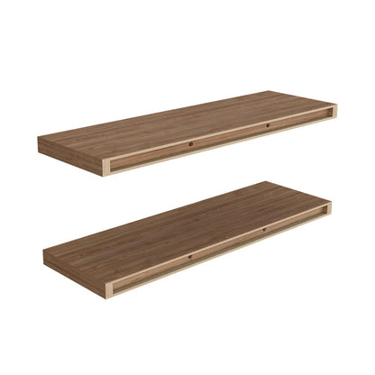 Beige Engineered Wood Floating Shelves - Set of Two