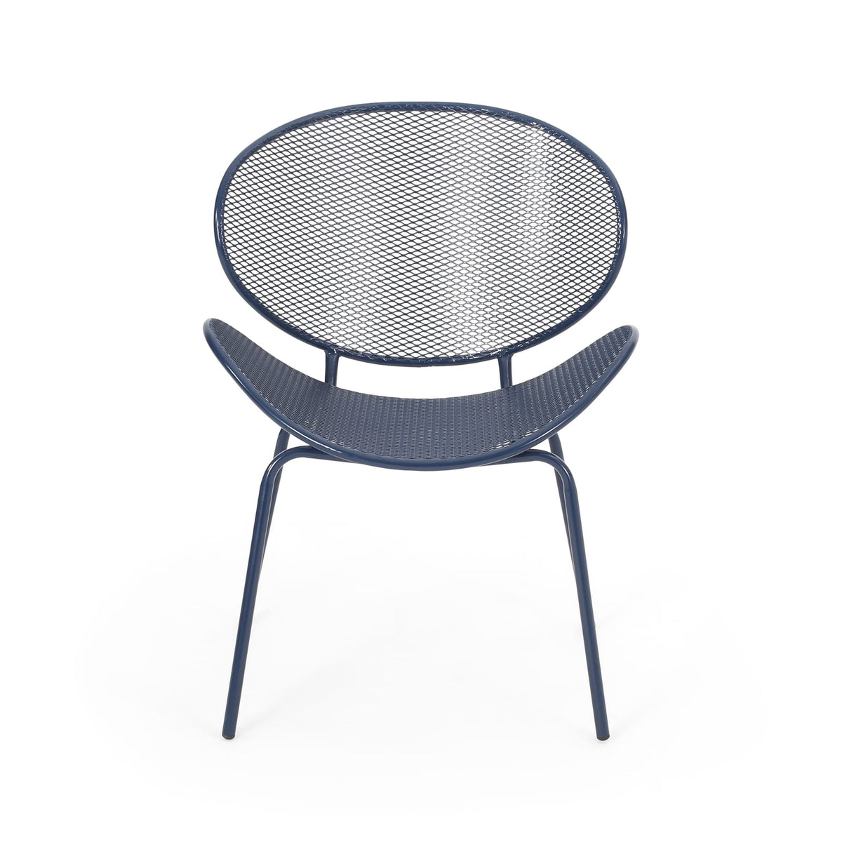 Navy Iron Patio Chairs - 3 Piece Set