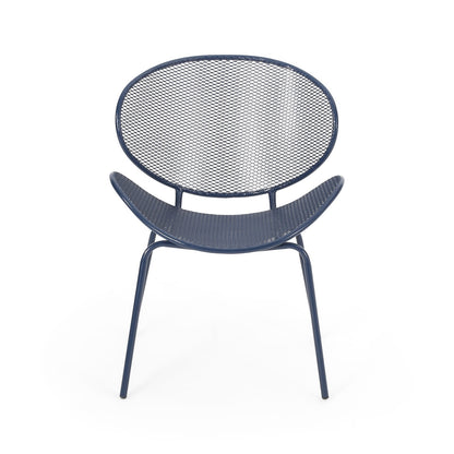 Navy Iron Patio Chairs - 3 Piece Set